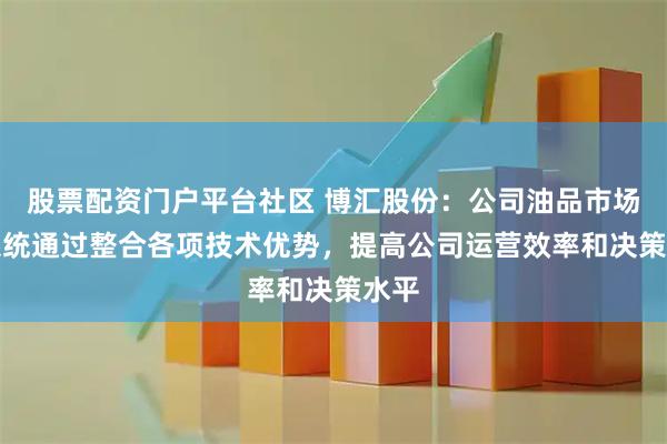 股票配资门户平台社区 博汇股份：公司油品市场AI系统通过整合各项技术优势，提高公司运营效率和决策水平